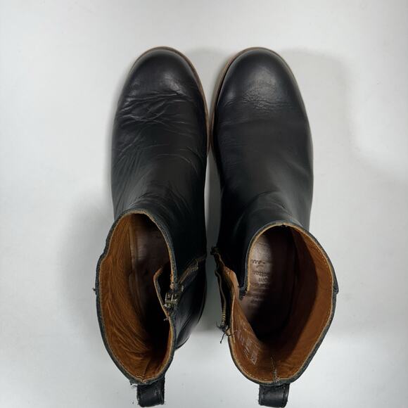 HELM Men’s Black Leather Zip Ankle Boots 11M USA Made Minimalist Core - Picture 8 of 9